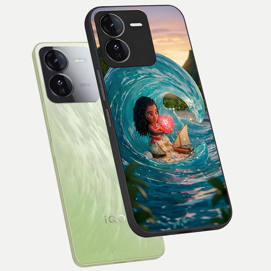  Heart of Ocean phone case For iQOO Z9 showing premium glass back cover with detailed artwork