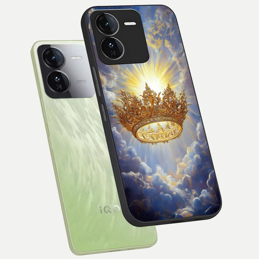  Heavenly Crown Light phone case For iQOO Z9 showing premium glass back cover with detailed artwork