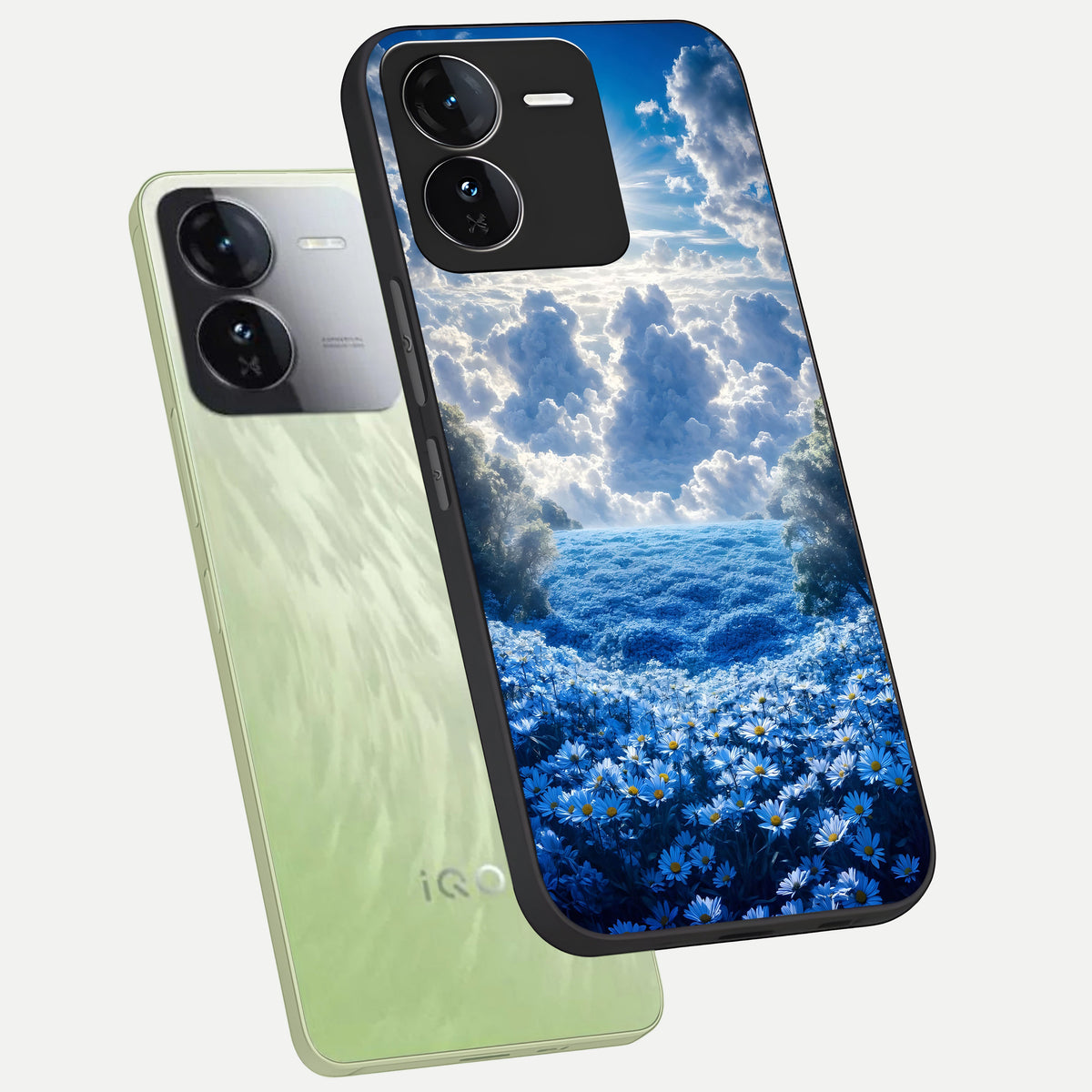  Heavenly Daisy Horizon phone case For iQOO Z9 showing premium glass back cover with detailed artwork
