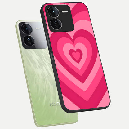  Layered Love Hearts phone case For iQOO Z9 showing premium glass back cover with detailed artwork