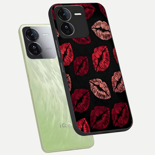  Midnight Kiss Love phone case For iQOO Z9 showing premium glass back cover with detailed artwork