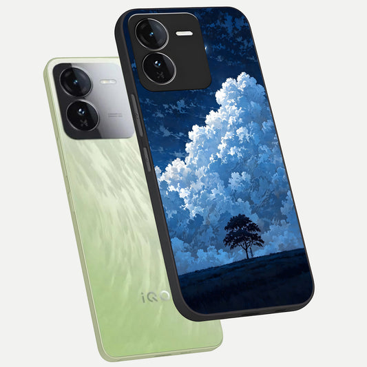  Midnight Sky Serenity phone case For iQOO Z9 showing premium glass back cover with detailed artwork