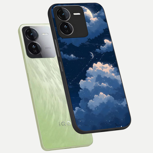  Moon Dream Haze phone case For iQOO Z9 showing premium glass back cover with detailed artwork