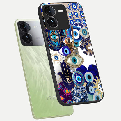  Mystic Charm Eye phone case For iQOO Z9 showing premium glass back cover with detailed artwork