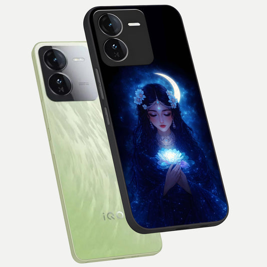  Mystic Moon Queen phone case For iQOO Z9 showing premium glass back cover with detailed artwork