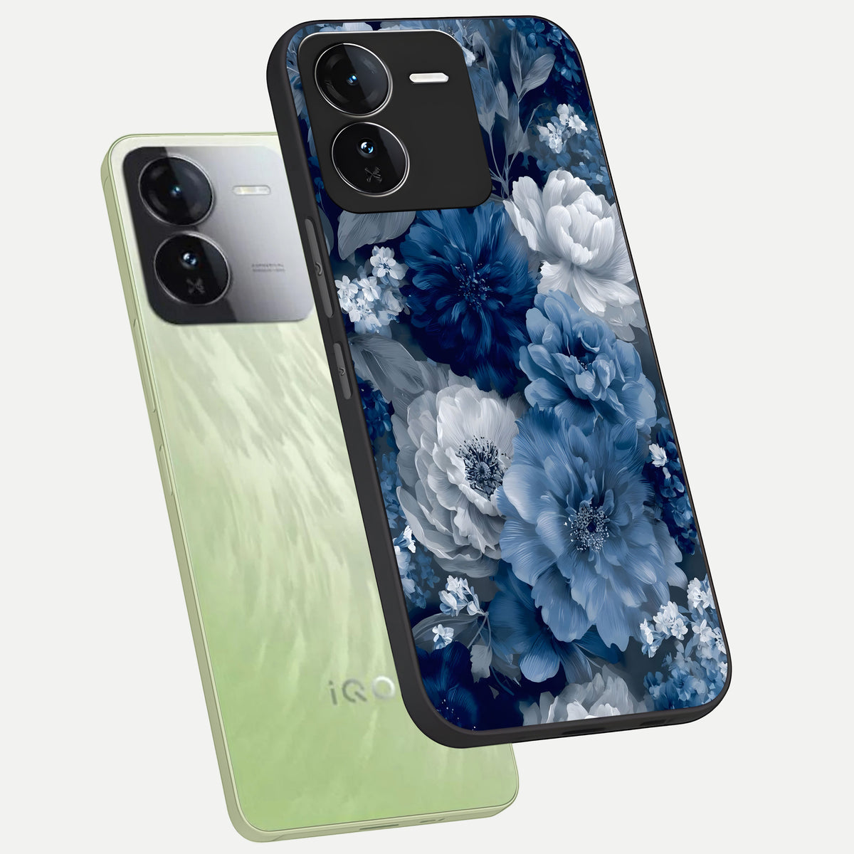  Royal Bloom Garden phone case For iQOO Z9 showing premium glass back cover with detailed artwork