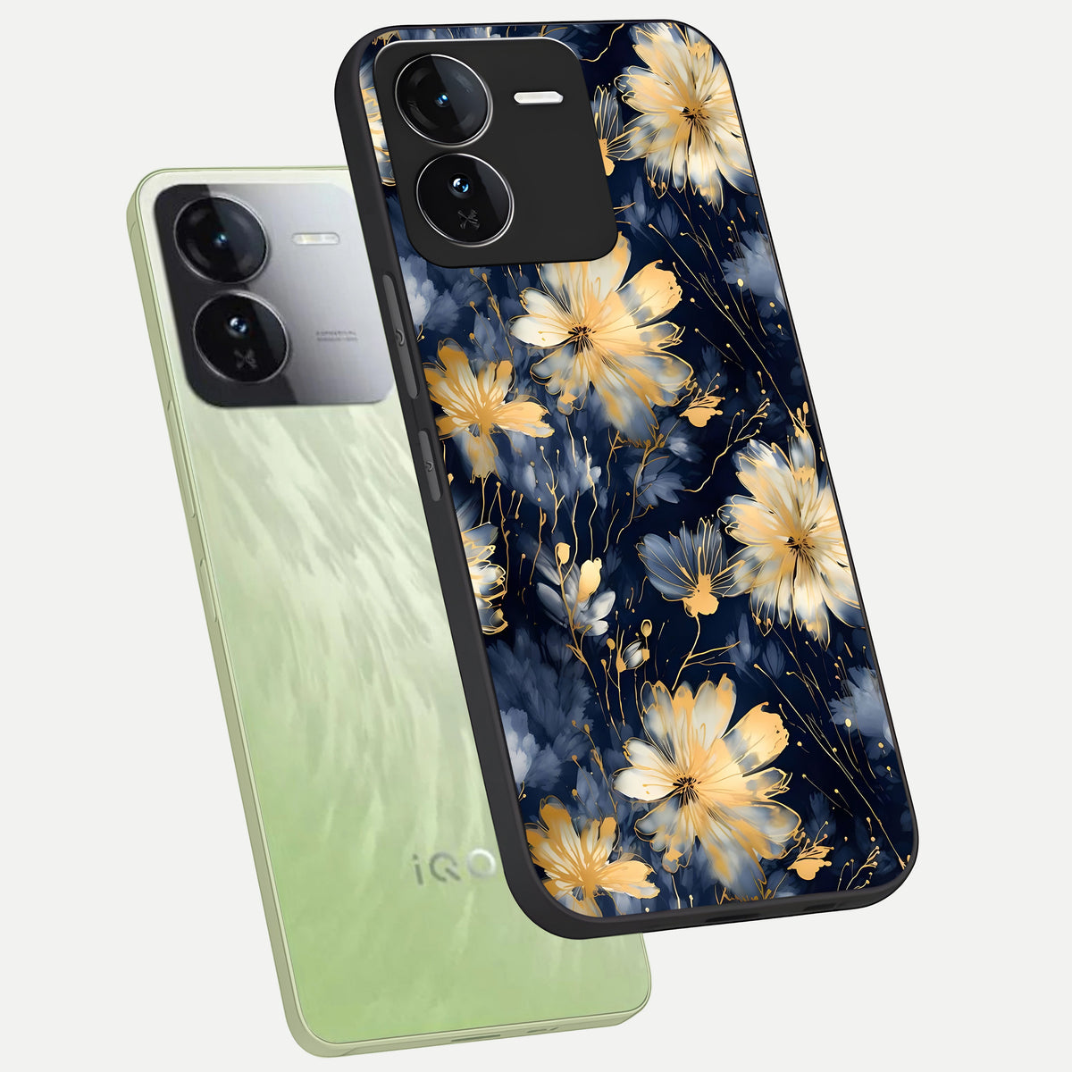  Royal Petal Dream phone case For iQOO Z9 showing premium glass back cover with detailed artwork