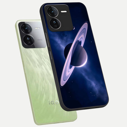  Saturn Ring Mystique phone case For iQOO Z9 showing premium glass back cover with detailed artwork