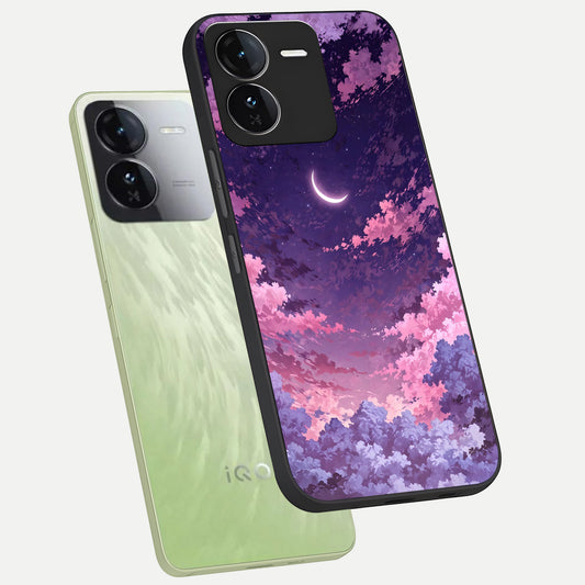  Sky Drift Clouds phone case For iQOO Z9 showing premium glass back cover with detailed artwork