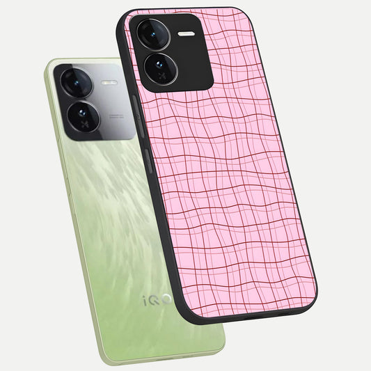 Soft Grid Bliss phone case For iQOO Z9 showing premium glass back cover with detailed artwork