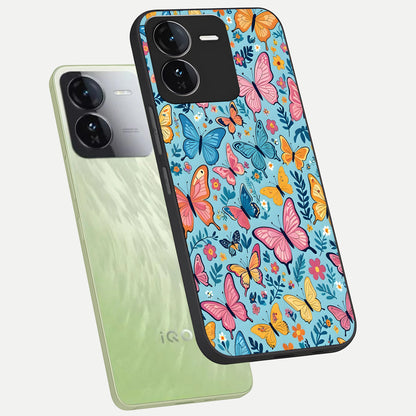  Spring Wing Garden phone case For iQOO Z9 showing premium glass back cover with detailed artwork