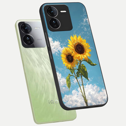  Sunlit Daisy Glow phone case For iQOO Z9 showing premium glass back cover with detailed artwork