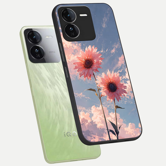  Sun Moon Balance phone case For iQOO Z9 showing premium glass back cover with detailed artwork