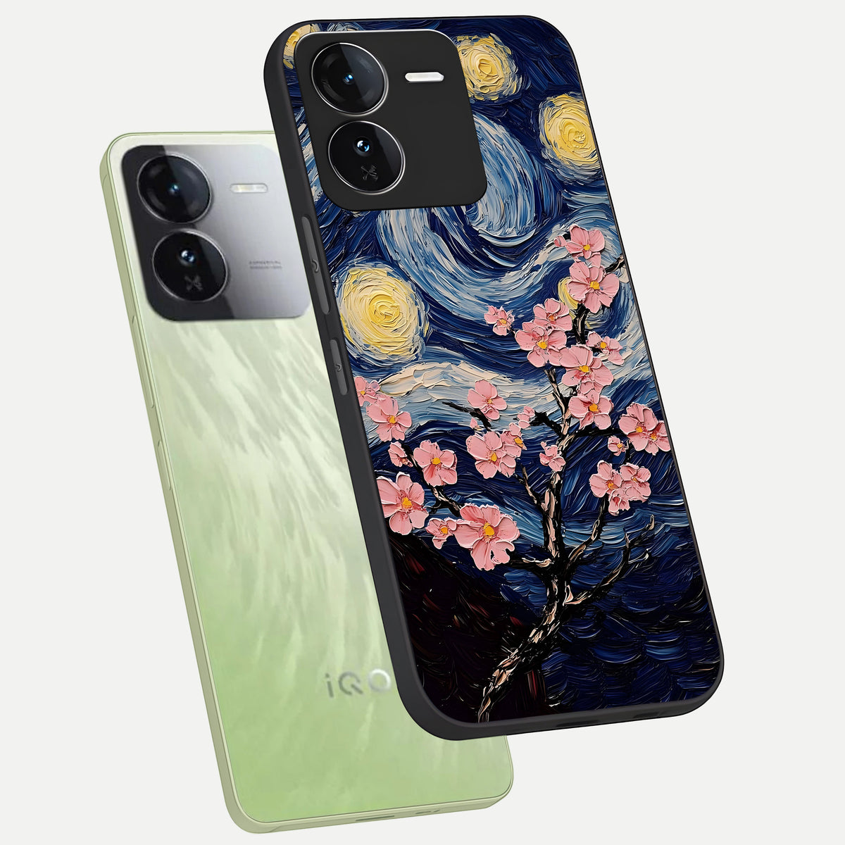  Van Gogh Scenery phone case For iQOO Z9 showing premium glass back cover with detailed artwork