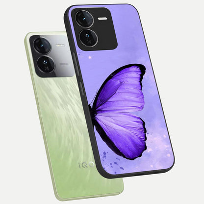  Violet Dream Wing phone case For iQOO Z9 showing premium glass back cover with detailed artwork