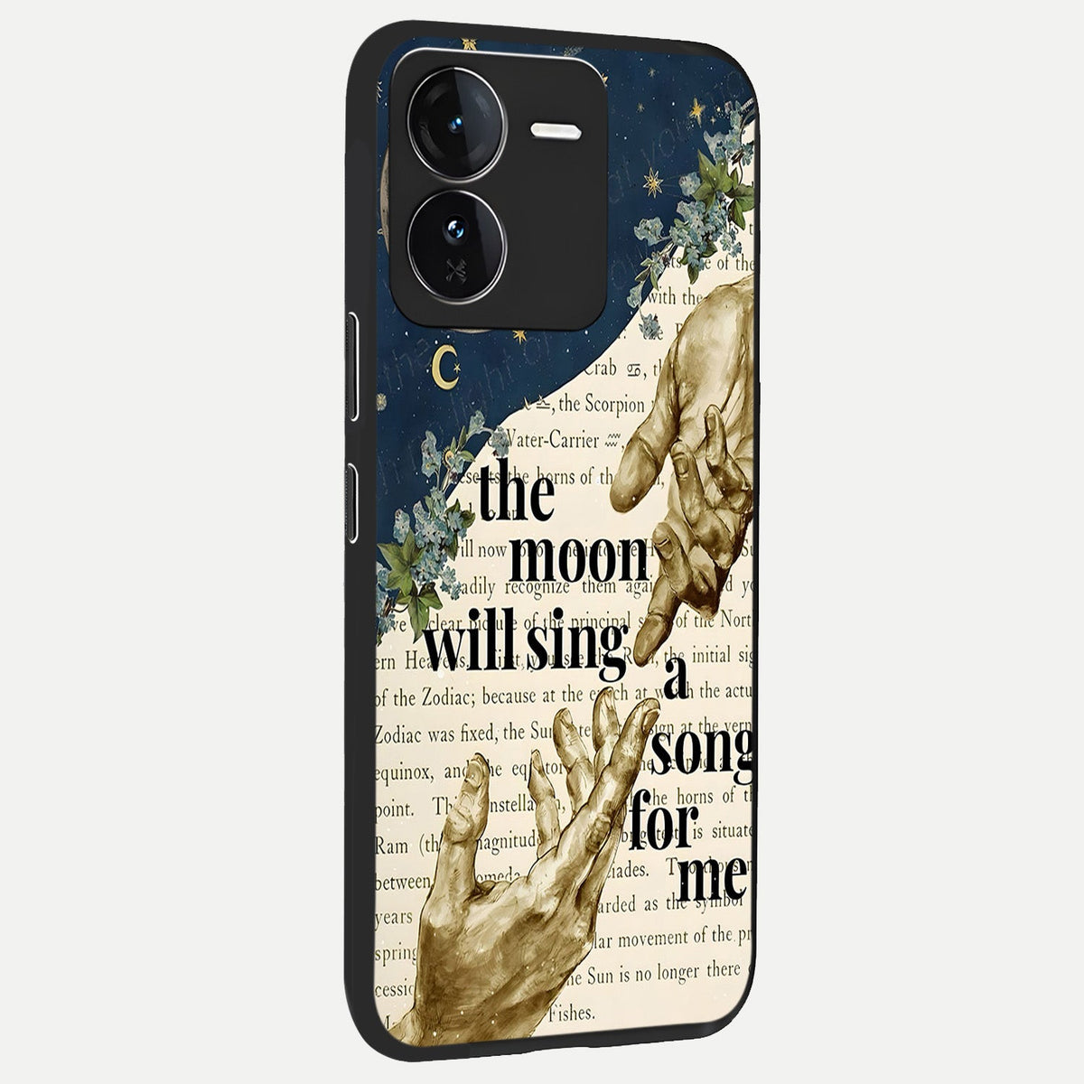  Aesthetic Divine back cover For iQOO Z9 slim fit glass case with vibrant aesthetic design