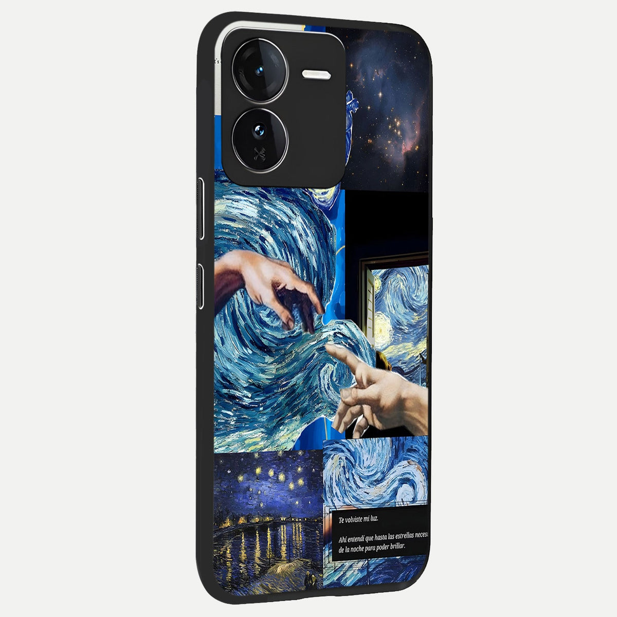 Aesthetic Vando Hands back cover For iQOO Z9 slim fit glass case with vibrant aesthetic design