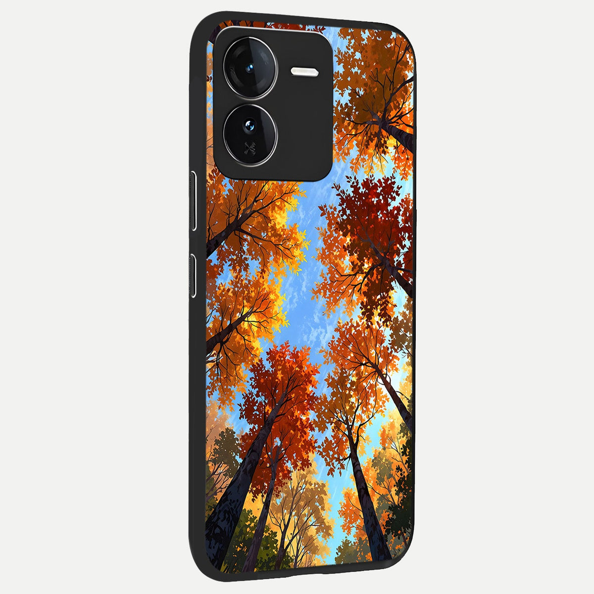  Autumn Sky Rise back cover For iQOO Z9 slim fit glass case with vibrant aesthetic design