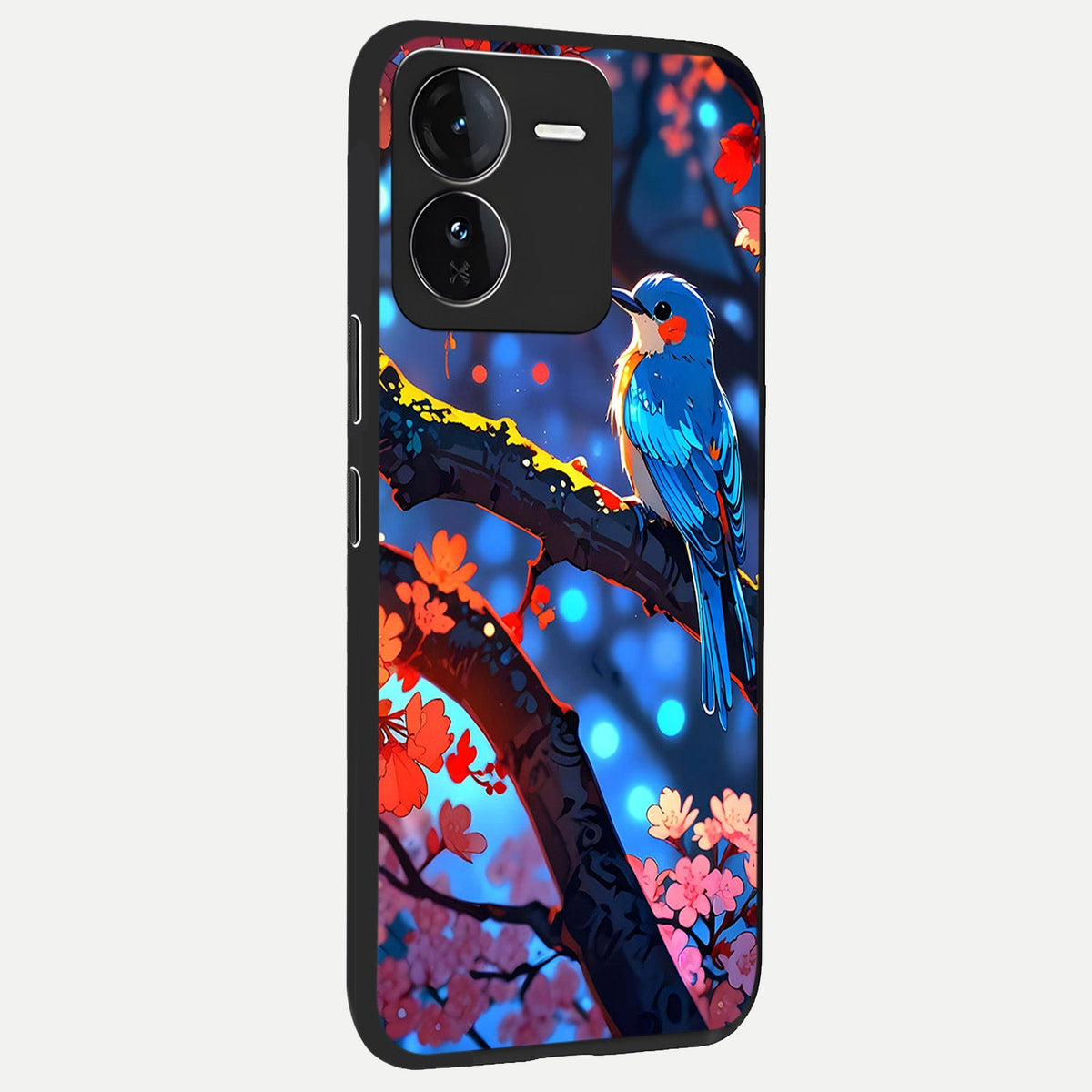  Blooming Water Drift back cover For iQOO Z9 slim fit glass case with vibrant aesthetic design