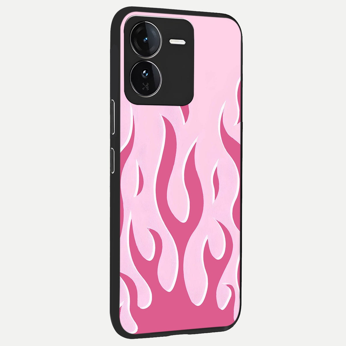  Blush Flame Energy back cover For iQOO Z9 slim fit glass case with vibrant aesthetic design