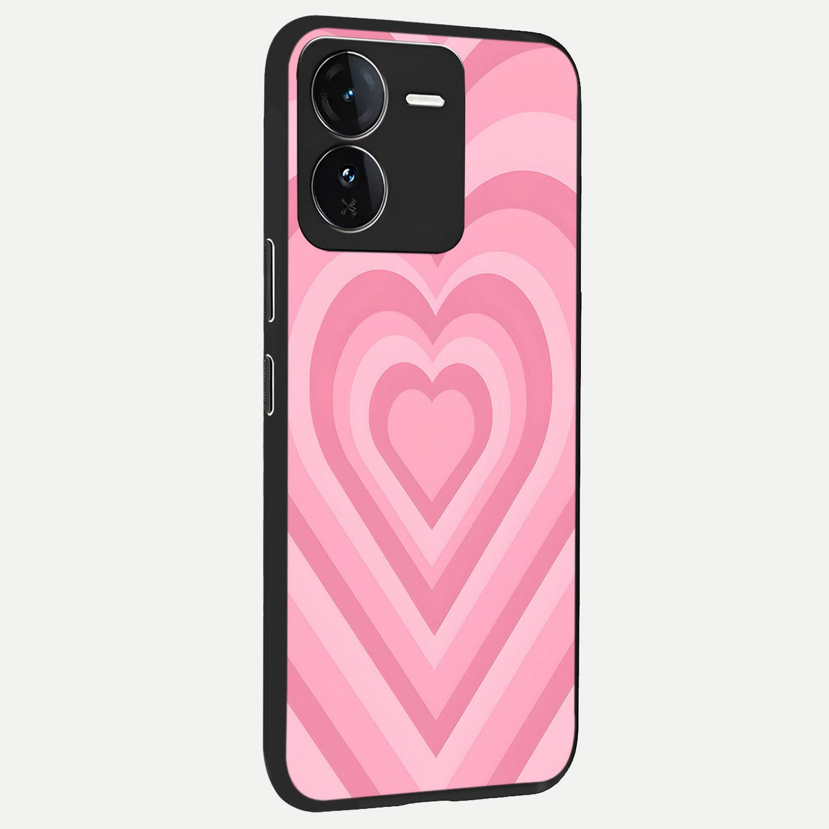  Blush Heart Waves back cover For iQOO Z9 slim fit glass case with vibrant aesthetic design
