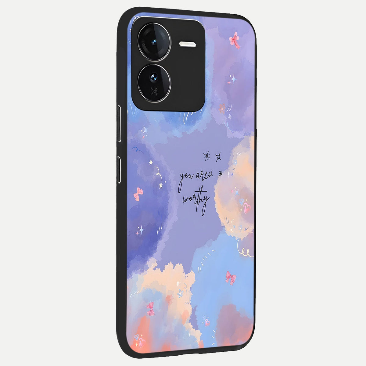  Celestial Cloud Magic back cover For iQOO Z9 slim fit glass case with vibrant aesthetic design