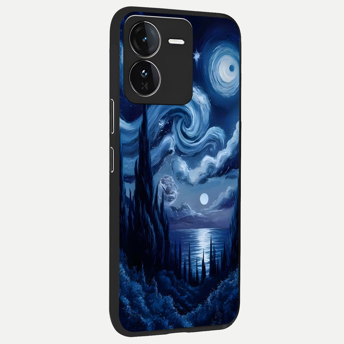  Celestial Dream Van Gogh back cover For iQOO Z9 slim fit glass case with vibrant aesthetic design