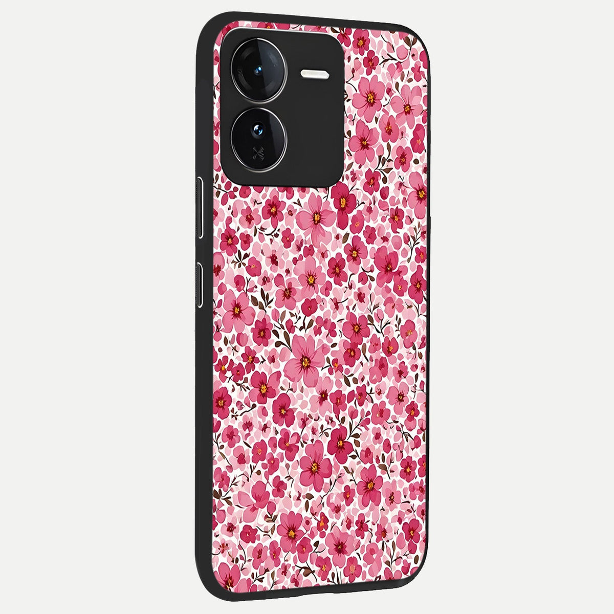  Cherry Blossom Charm back cover For iQOO Z9 slim fit glass case with vibrant aesthetic design