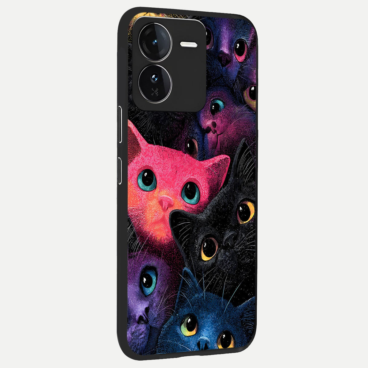  Cosmic Cats Dreams back cover For iQOO Z9 slim fit glass case with vibrant aesthetic design