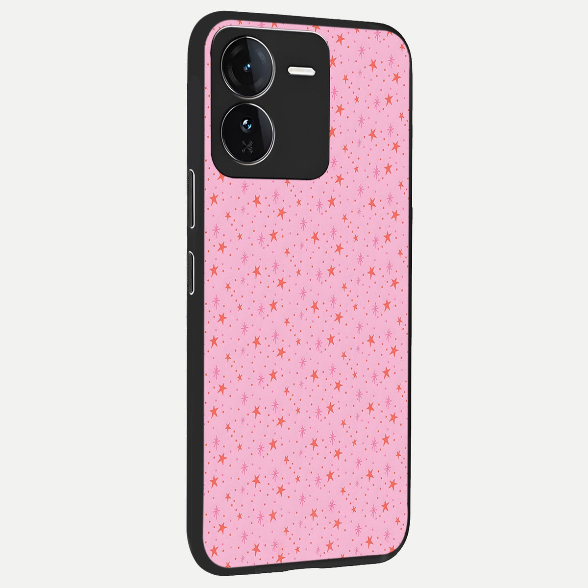  Cosmic Pink Sparkle back cover For iQOO Z9 slim fit glass case with vibrant aesthetic design