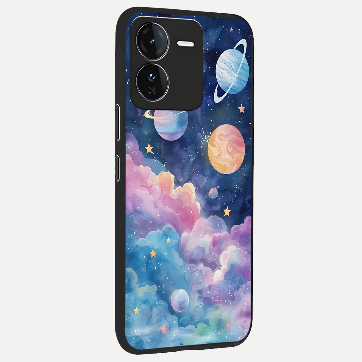  Cosmic Planet Dreams back cover For iQOO Z9 slim fit glass case with vibrant aesthetic design