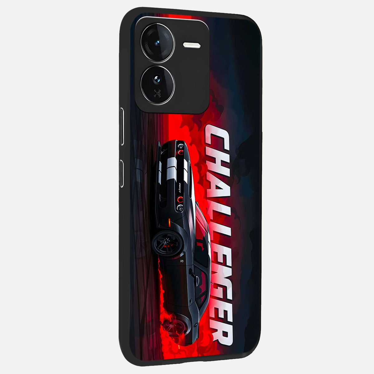  Crimson Challenger Fury back cover For iQOO Z9 slim fit glass case with vibrant aesthetic design