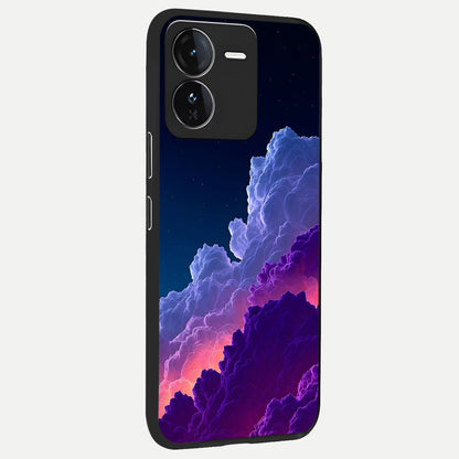  Dreamy Cloud Skies back cover For iQOO Z9 slim fit glass case with vibrant aesthetic design