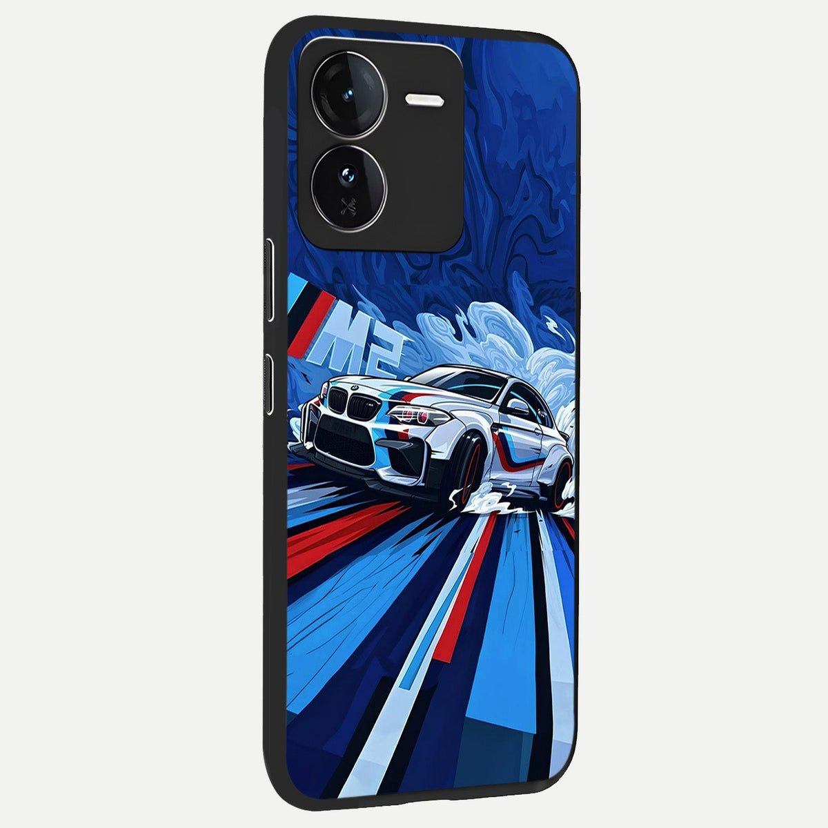 Drift Power Rush back cover For iQOO Z9 slim fit glass case with vibrant aesthetic design