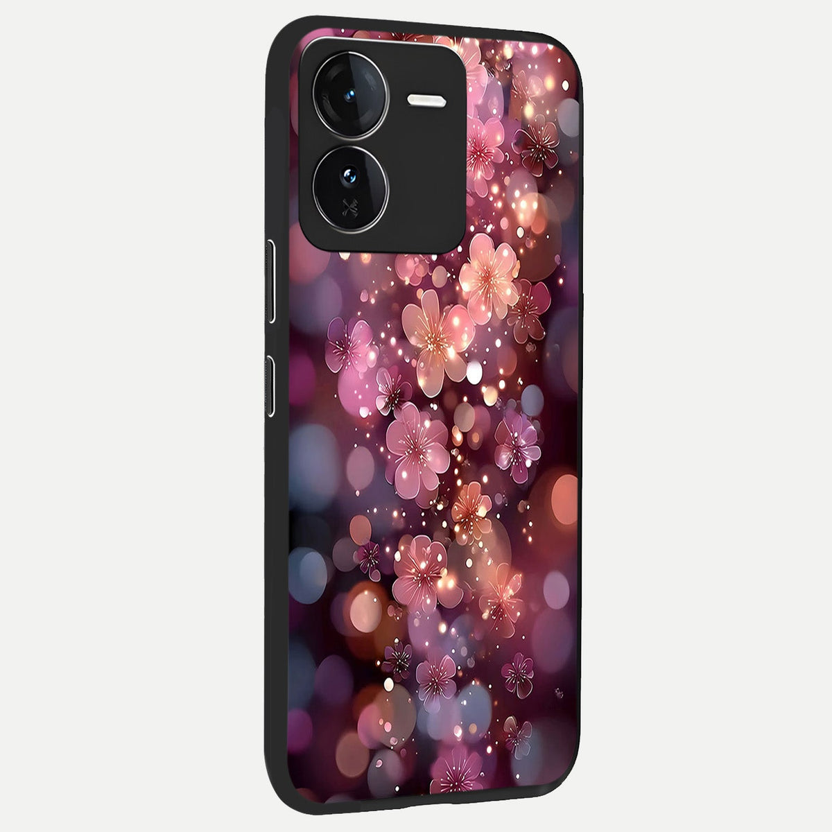  Glowing Petal Bliss back cover For iQOO Z9 slim fit glass case with vibrant aesthetic design