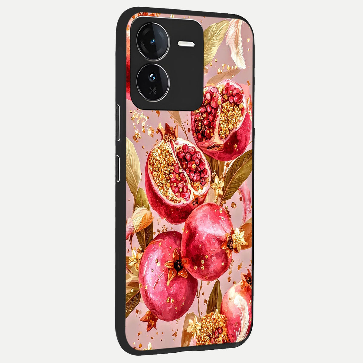  Golden Bloom Glow back cover For iQOO Z9 slim fit glass case with vibrant aesthetic design
