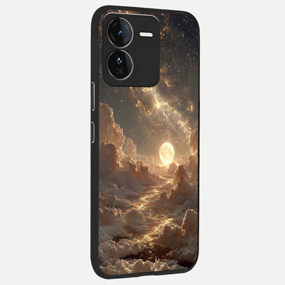  Golden Sky Dream back cover For iQOO Z9 slim fit glass case with vibrant aesthetic design