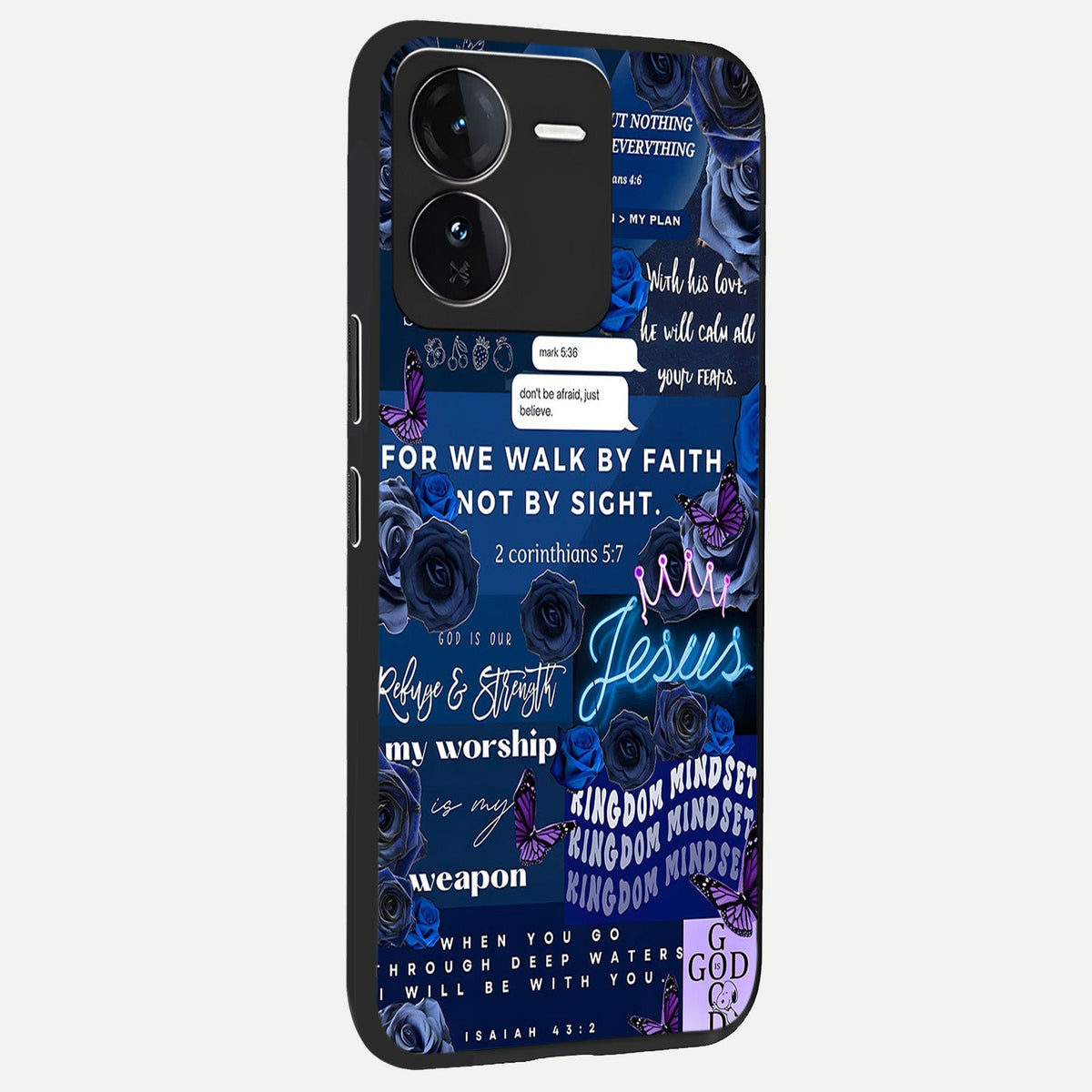  Kingdom Faith Glow back cover For iQOO Z9 slim fit glass case with vibrant aesthetic design