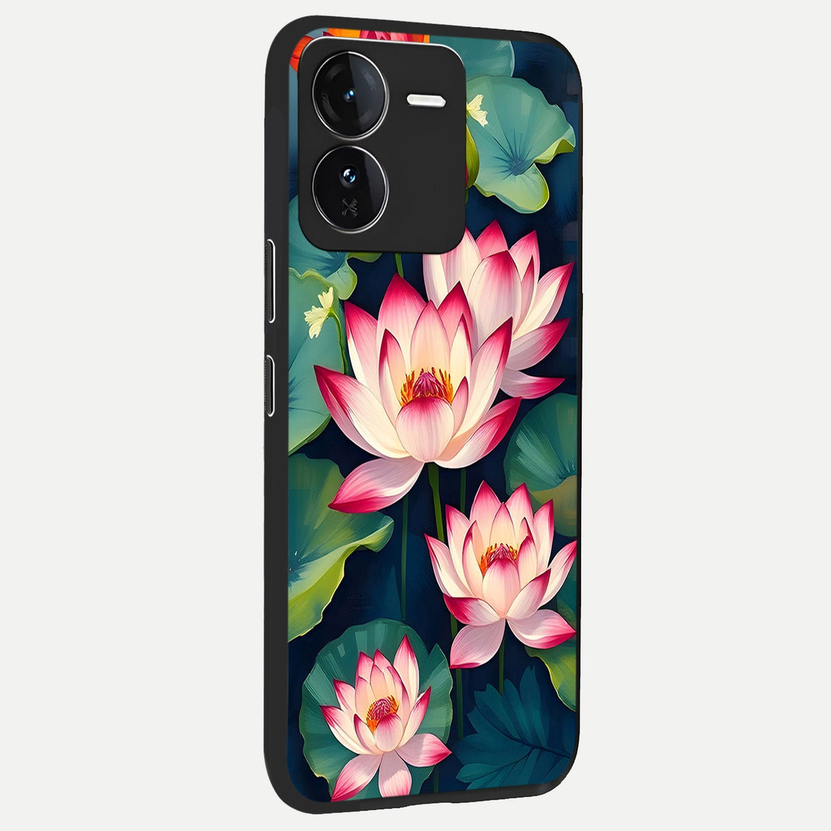  Lotus Dream Serenity back cover For iQOO Z9 slim fit glass case with vibrant aesthetic design
