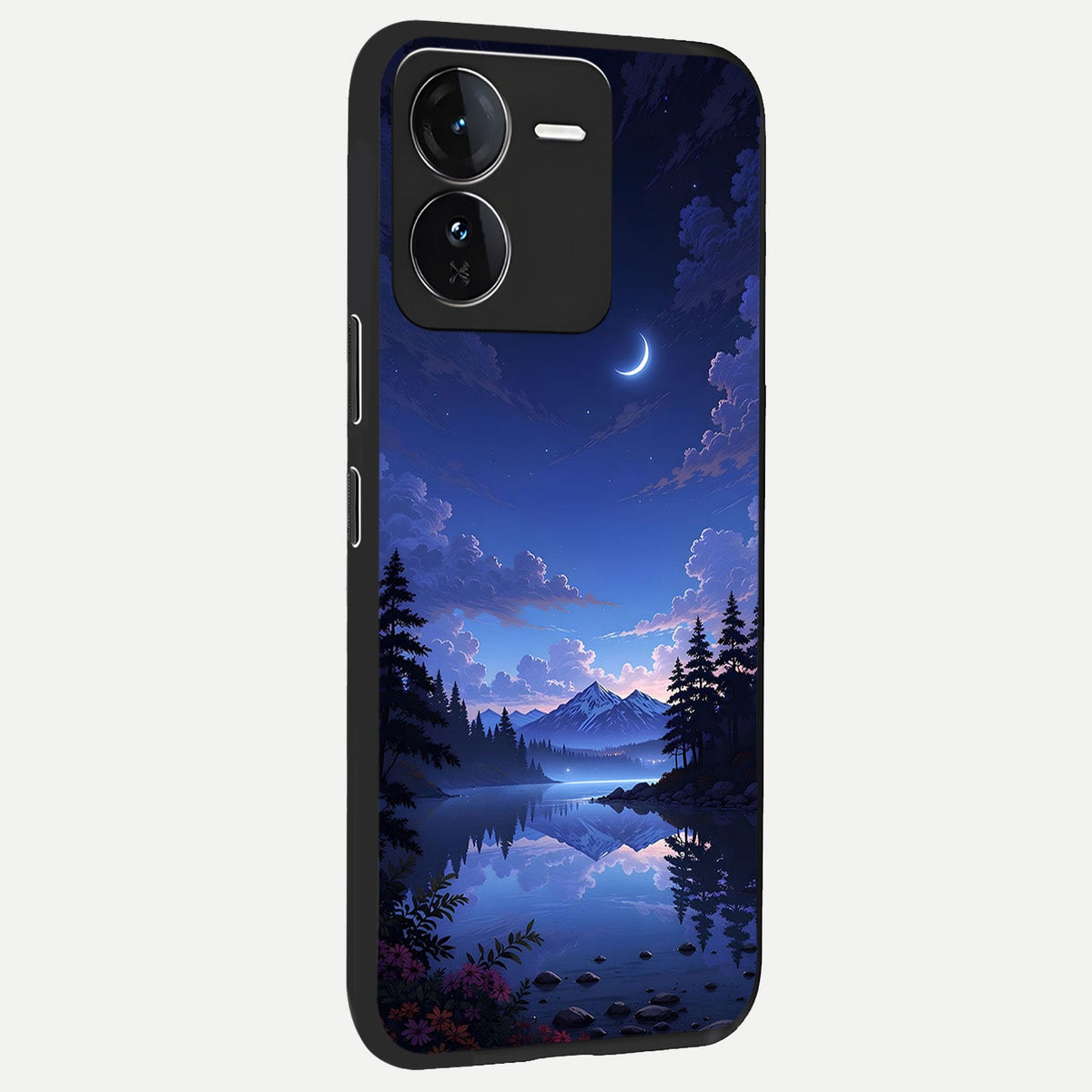  Midnight Lake Peace back cover For iQOO Z9 slim fit glass case with vibrant aesthetic design