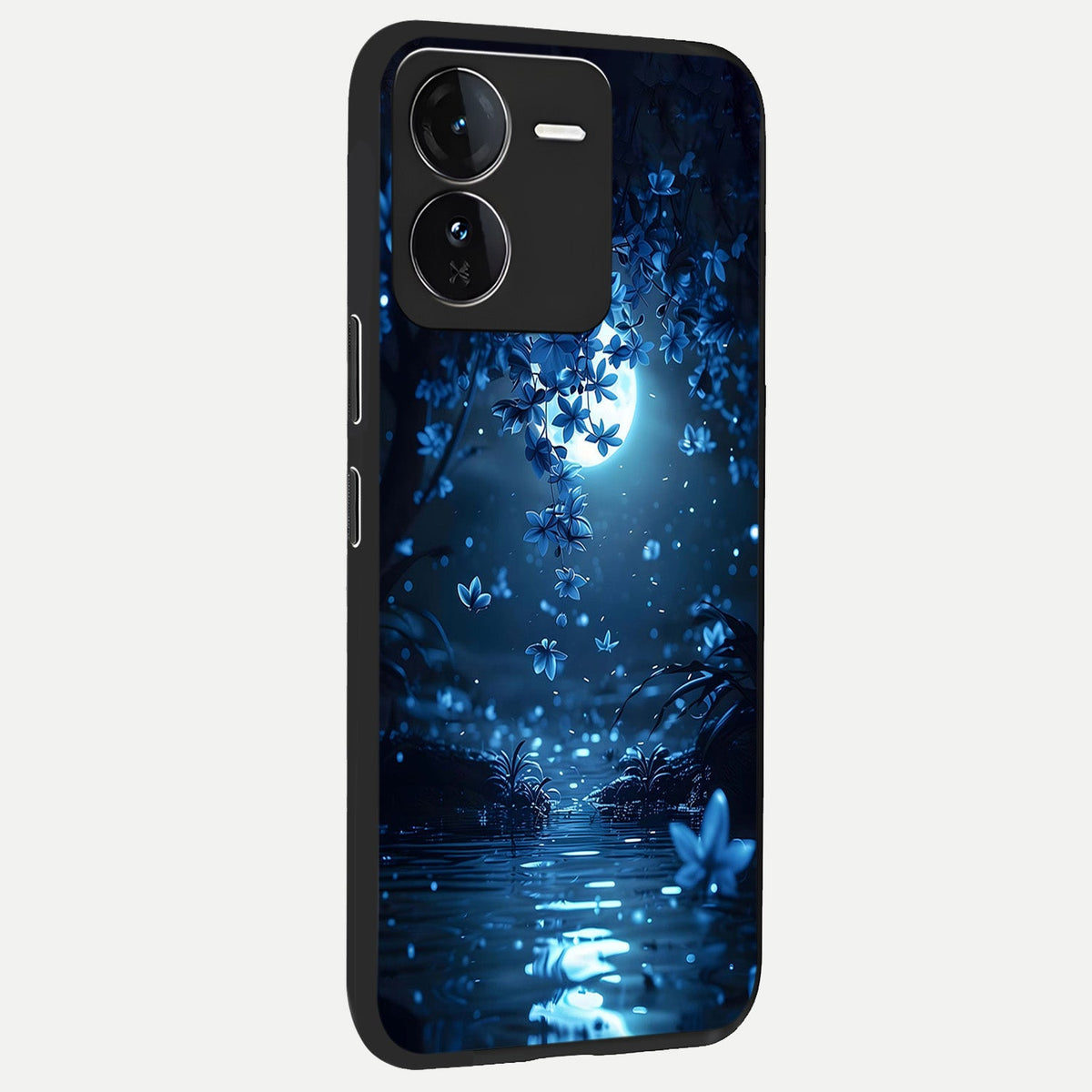  Moonlight Petal Dream back cover For iQOO Z9 slim fit glass case with vibrant aesthetic design