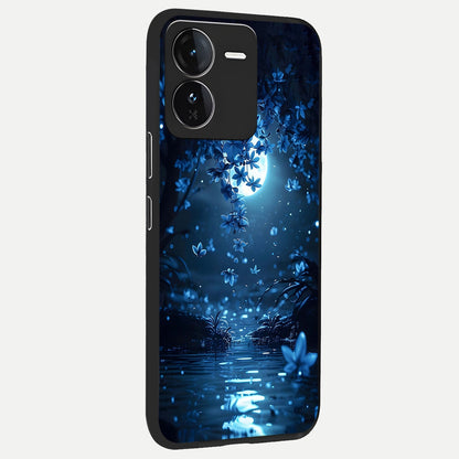  Moonlight Petal Dream back cover For iQOO Z9 slim fit glass case with vibrant aesthetic design