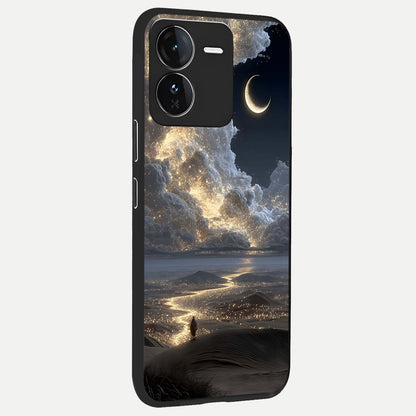  Moonlight Spark Path back cover For iQOO Z9 slim fit glass case with vibrant aesthetic design