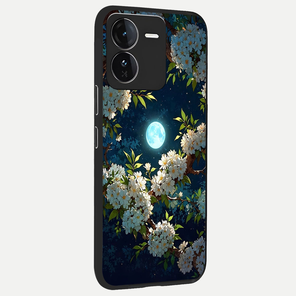  Moonlit Blossom Dream back cover For iQOO Z9 slim fit glass case with vibrant aesthetic design