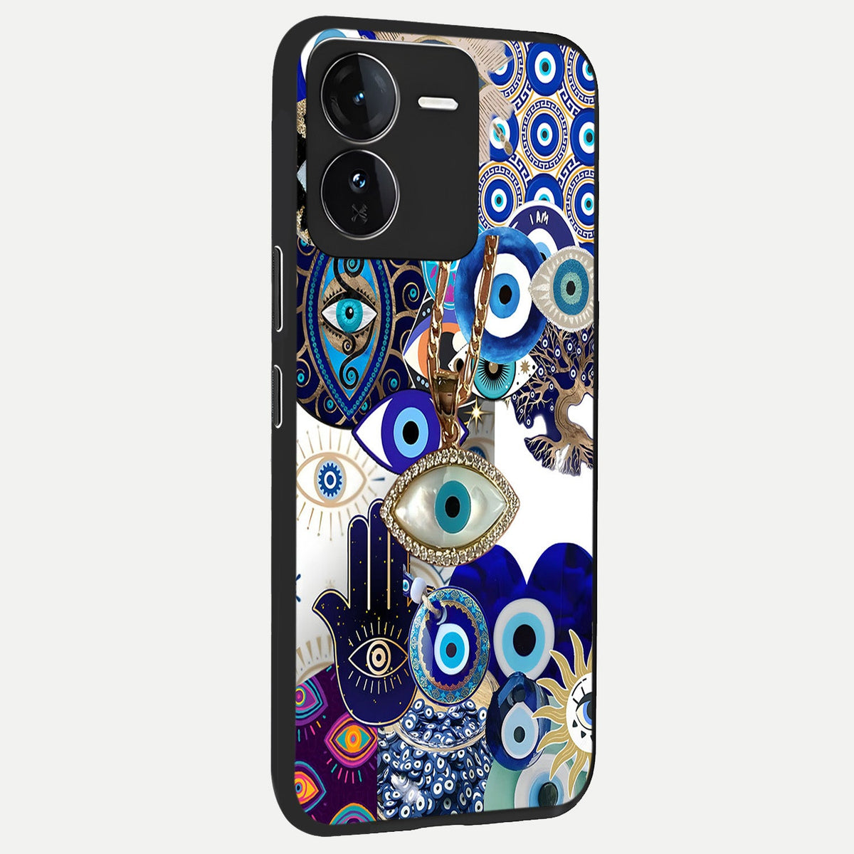  Mystic Charm Eye back cover For iQOO Z9 slim fit glass case with vibrant aesthetic design