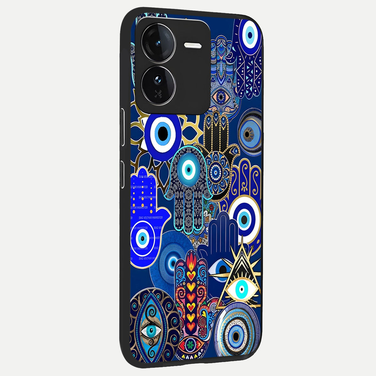  Mystic Palm Guard back cover For iQOO Z9 slim fit glass case with vibrant aesthetic design