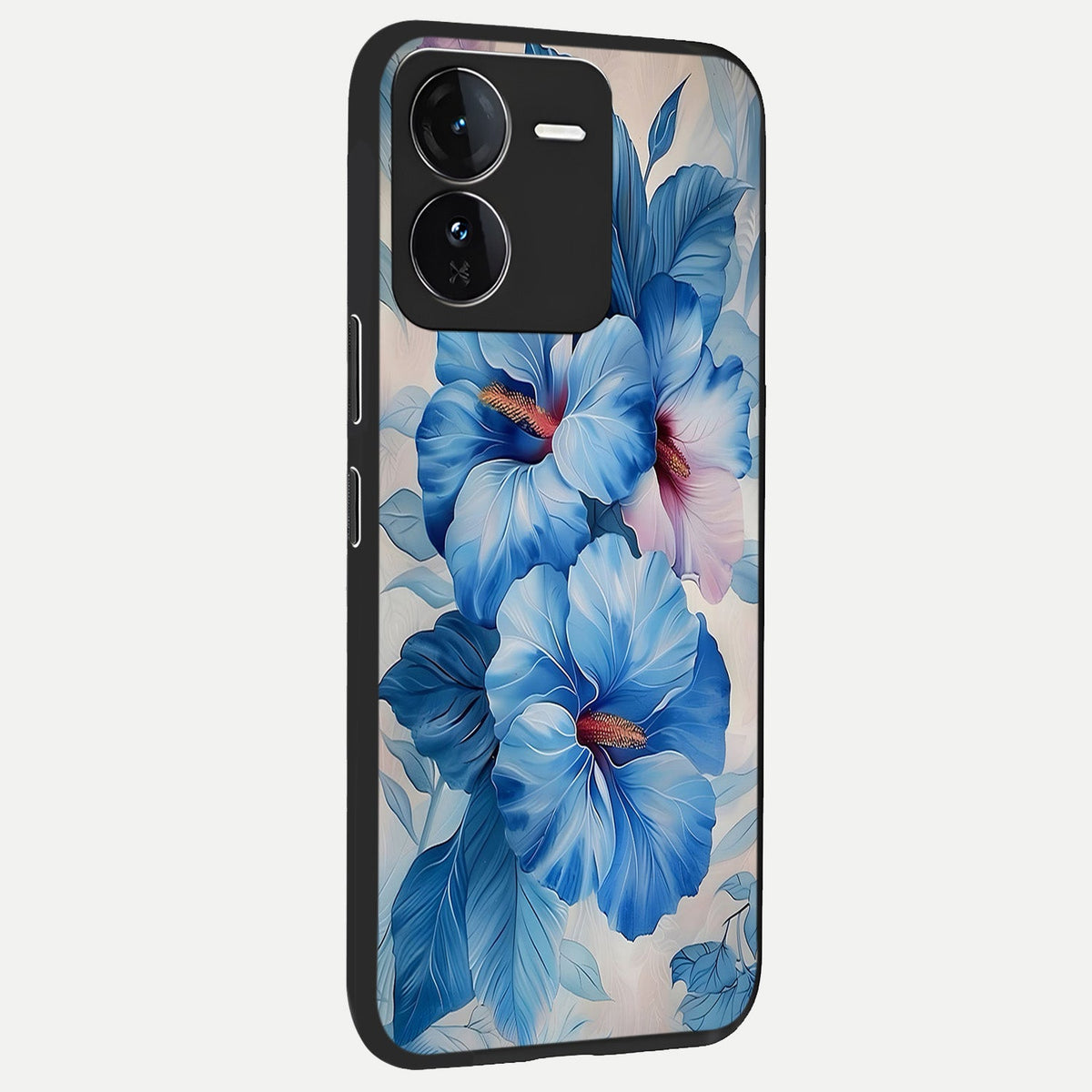  Ocean Hibiscus Grace back cover For iQOO Z9 slim fit glass case with vibrant aesthetic design