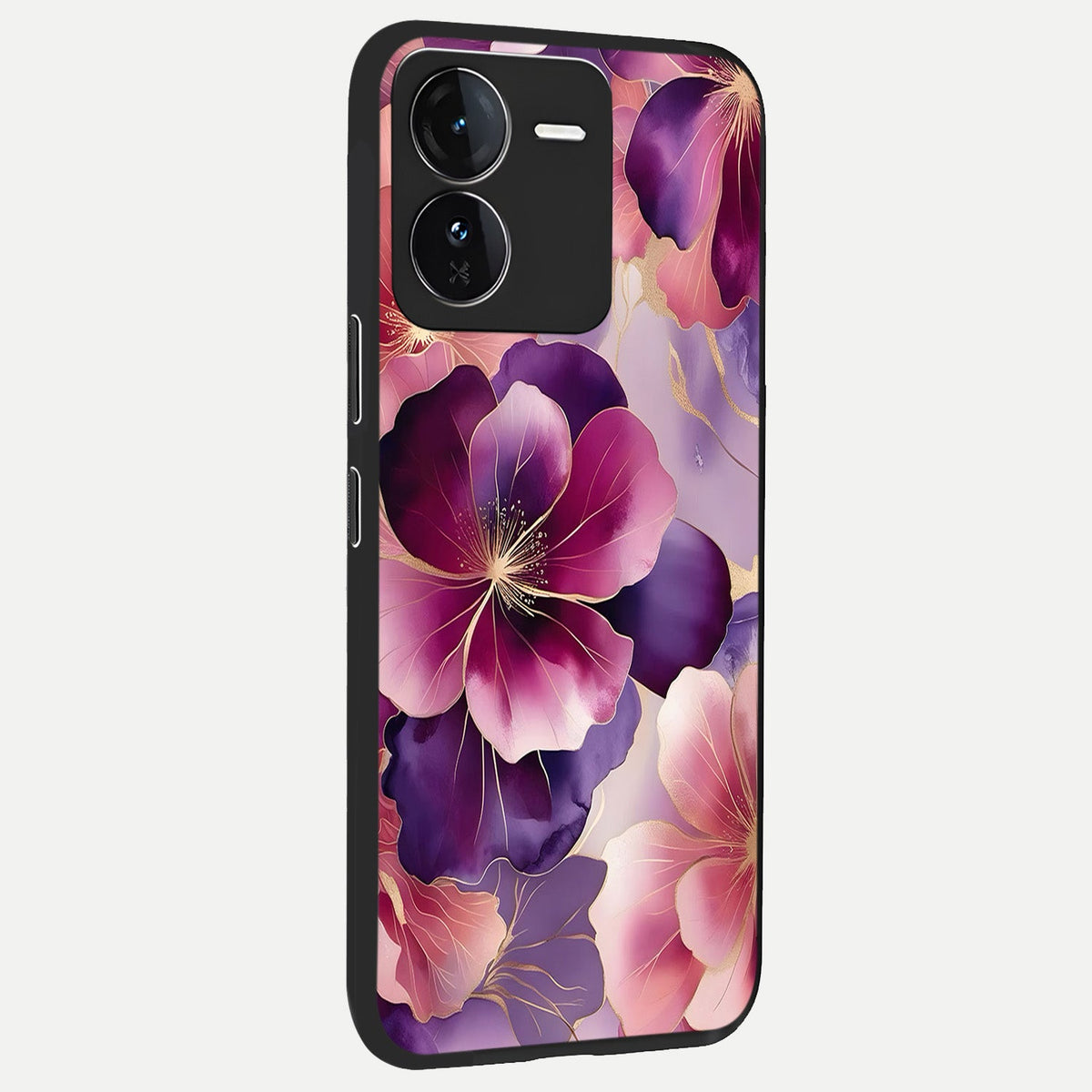  Pink Bouquet Florals back cover For iQOO Z9 slim fit glass case with vibrant aesthetic design