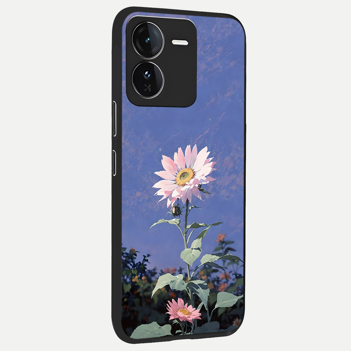  Pink Shells Outline back cover For iQOO Z9 slim fit glass case with vibrant aesthetic design