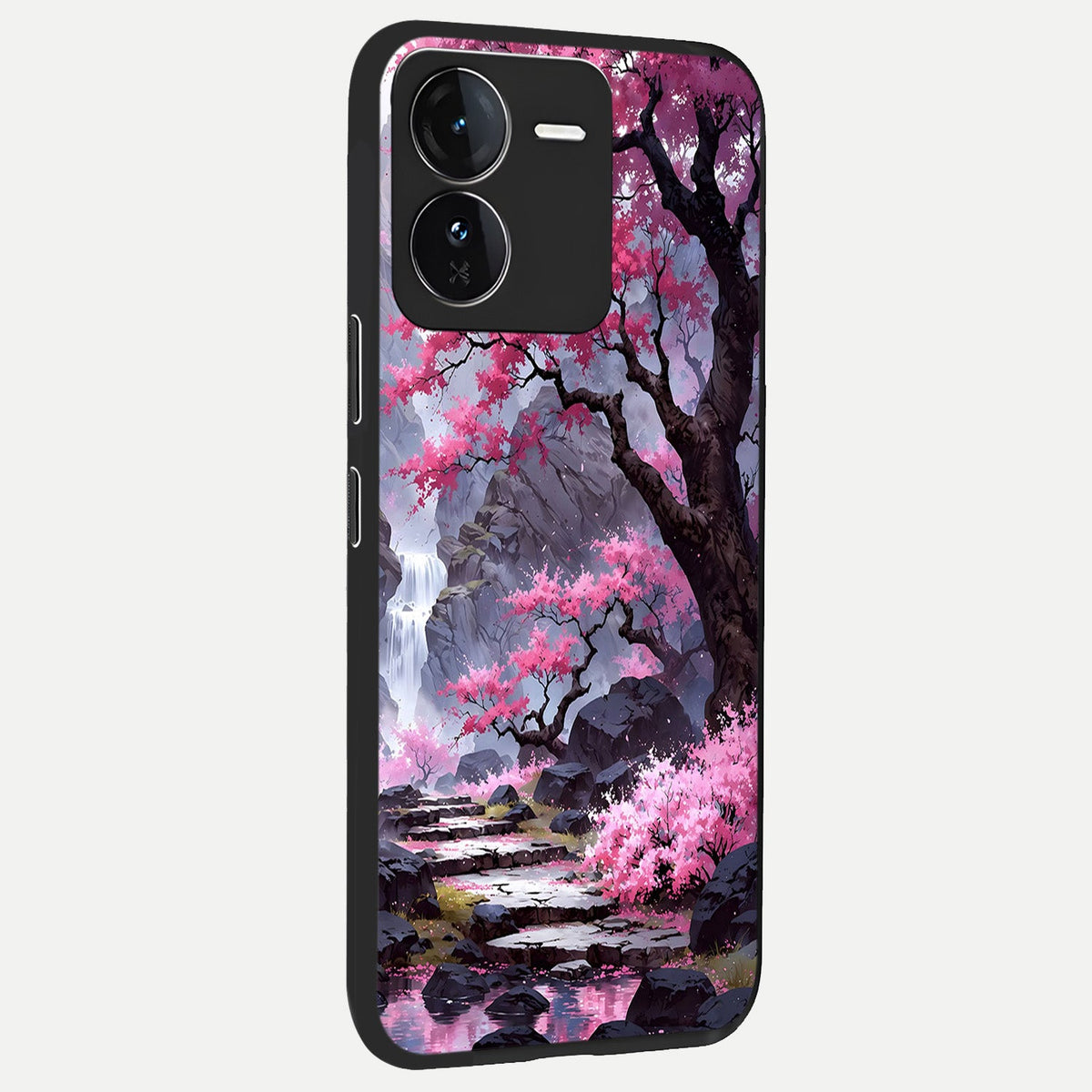  Pink Sunflower Glow back cover For iQOO Z9 slim fit glass case with vibrant aesthetic design
